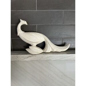 Vintage MCM Peacock Figurine Ceramic California Pottery Bird Statue 1950s